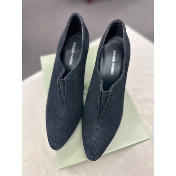 Studio Works Womens Navy Blue Tall Heels Size 8M Venus Style - Picture 2 of 6